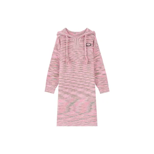 ELF SACK Long-Sleeved Dresses Women's Strawberry Pink Color