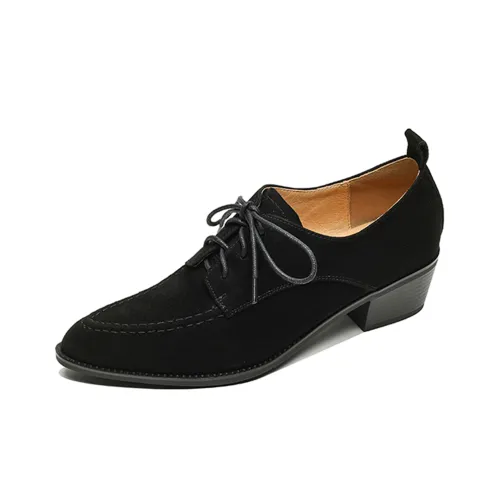 FLOWERSKAM Casual Single Shoes 4.5cm Women's Black/Brown/Apricot