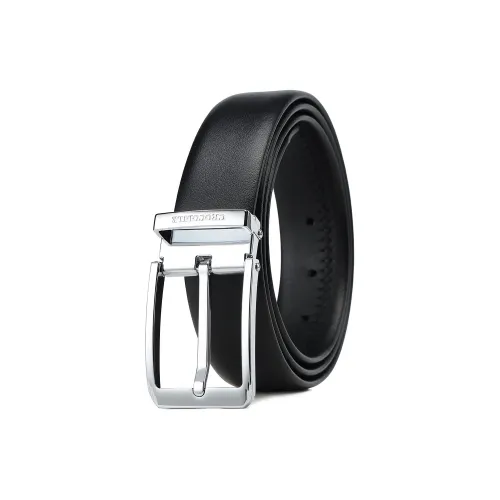 Crocodile Business Double Sided Nappa Leather Soft Pin Buckle Cow Leather Leather Belts Men's 3.4CM