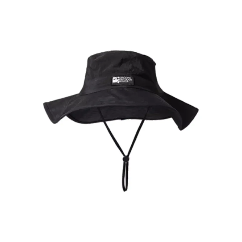 QIAODAN Taffeta Velour Bucket Hats Unisex Black-0