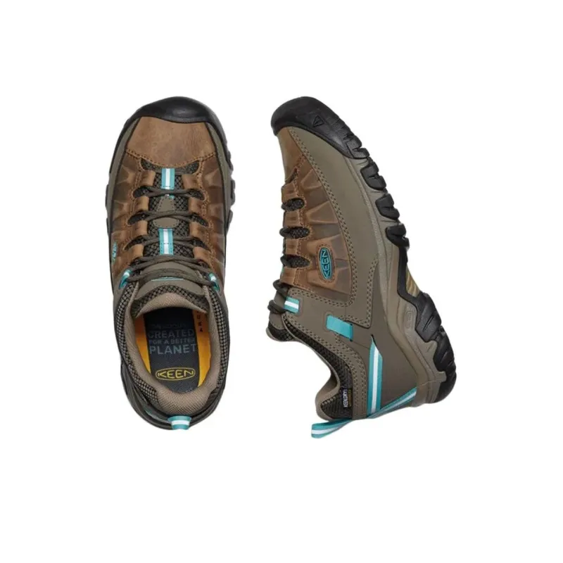 KEEN Targhee III WP Cushioned Slip Resistant Low Top Outdoor Shoes Women's Brown Blue-2