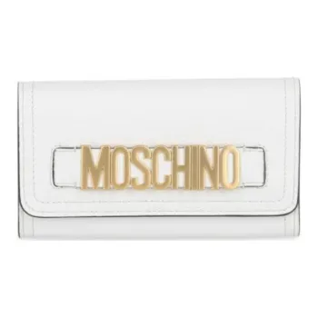 MOSCHINO Leather Clutch Women's White