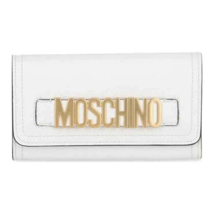 MOSCHINO Leather Clutch Women's White-0