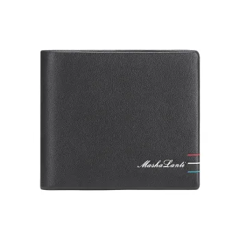 MashaLanti Cow Leather Coin Purses Wallets Regular Men's Black