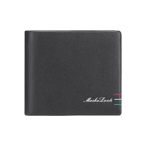 MashaLanti Cow Leather Coin Purses Wallets Regular Men's Black