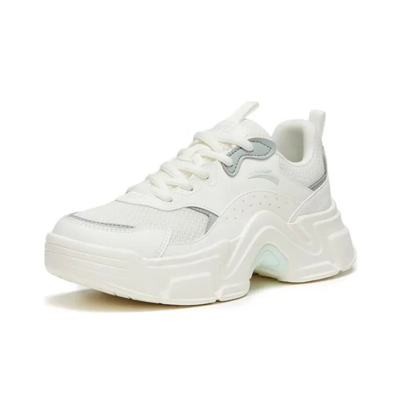 Anta Shock Absorbers With Slip Resistant And Abrasion Resistant Properties Low Top Casual Shoes Women's White Green-1