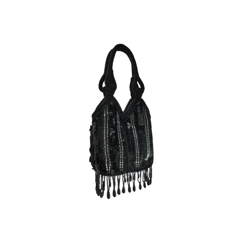 ZARA Polyester Tassel Bag Handbag Crossbody Bag Small Size Women's Black-1