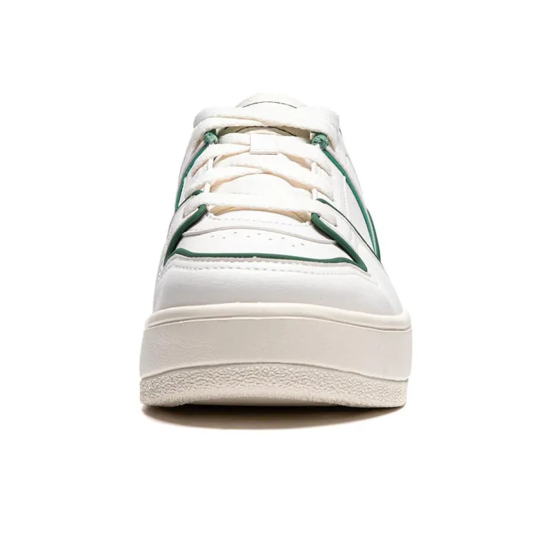 LiNing Cheese Slip-Resistant Low-Top Skateboard Shoes Women's White Green-4