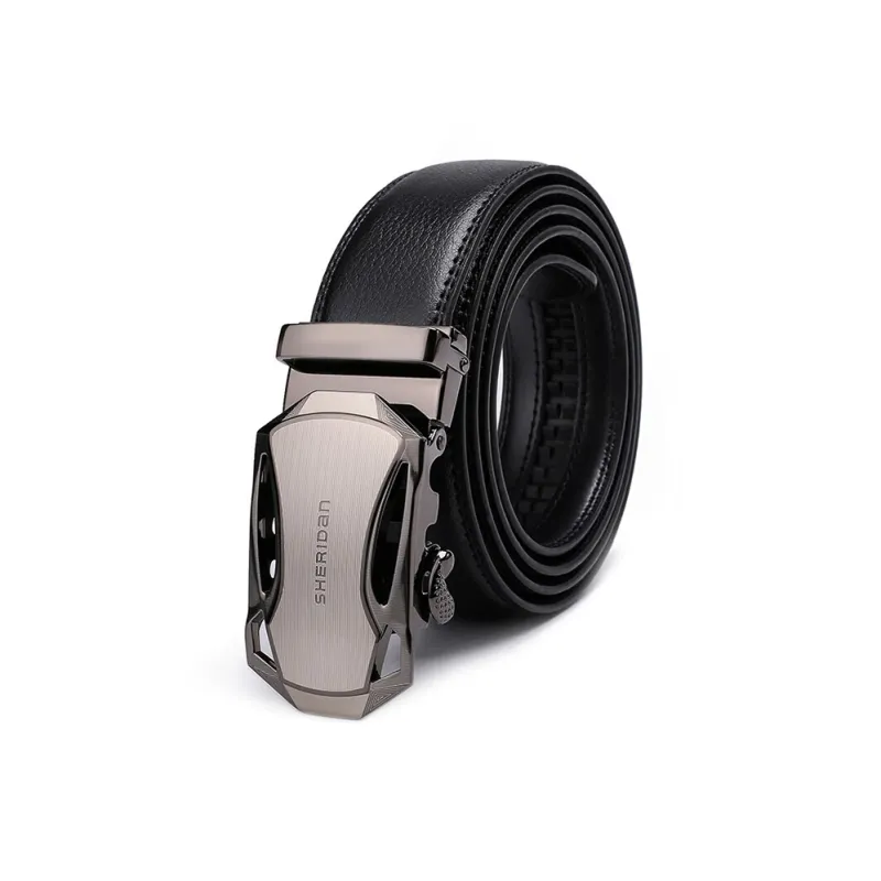 SHERIDan Business Casual Automatic Buckle Leather Belts Men's Width 3.4cm-0
