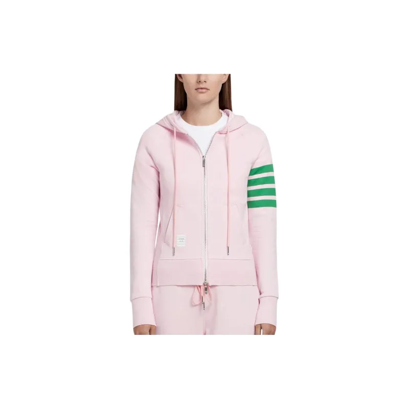 THOM BROWNE· Classic 4 Bar Loopback Hoodie Jackets Coats Women's Light Pink-1