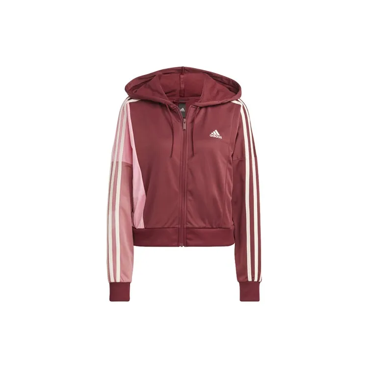 Adidas Bold Block Tracksuit Casual Suit Women's Contour Red-1