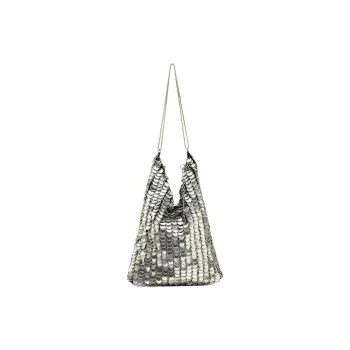ZARA Polyester Handbag Shoulder Bag Women's Silver