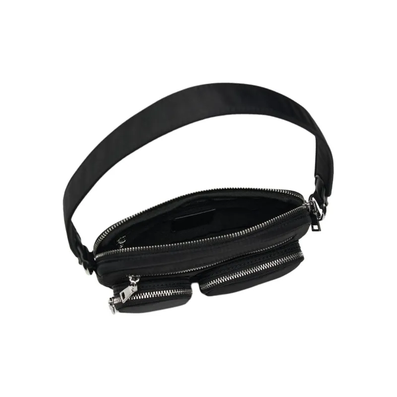 ZARA Nylon Shoulder Bag Handbag Shoulder Bag Crossbody Bag Small Size Women's Black-5