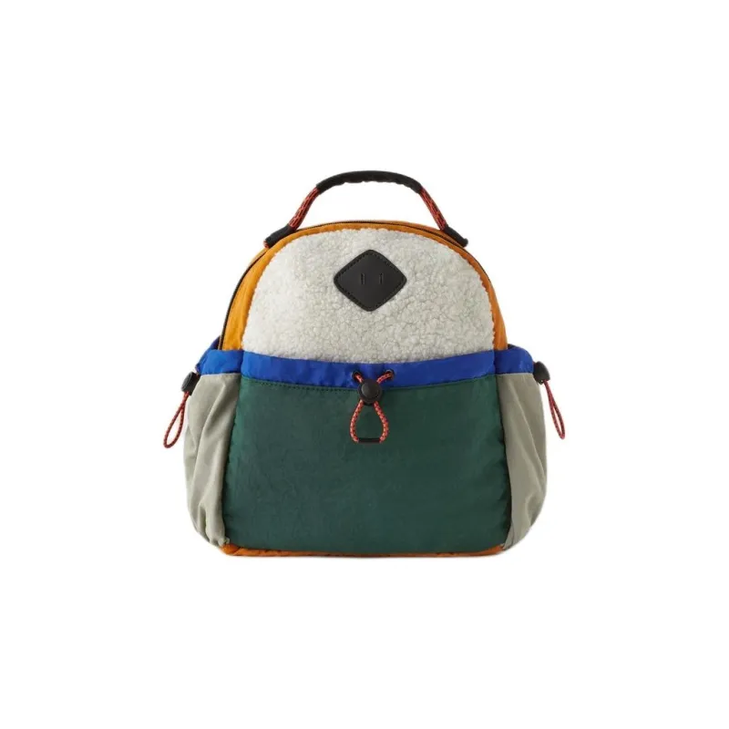 ZARA Polyester Backpack Regular Men's Green & Multicolor-0