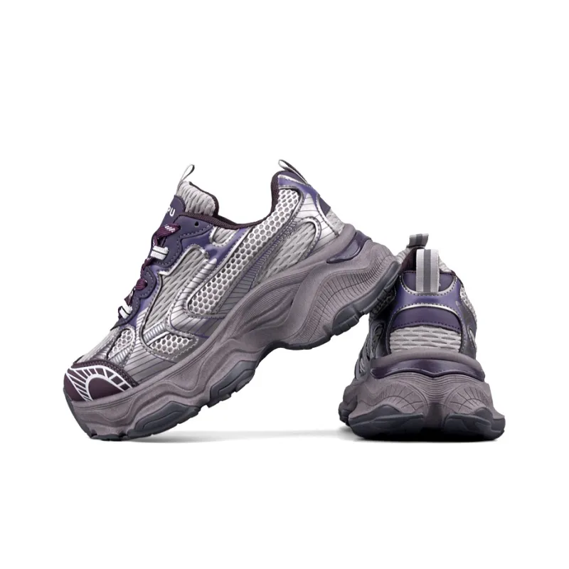 WENPU Cushioned Wear-Resistant Height Increasing Low-Top Chunky Sneakers 5cm Unisex-2