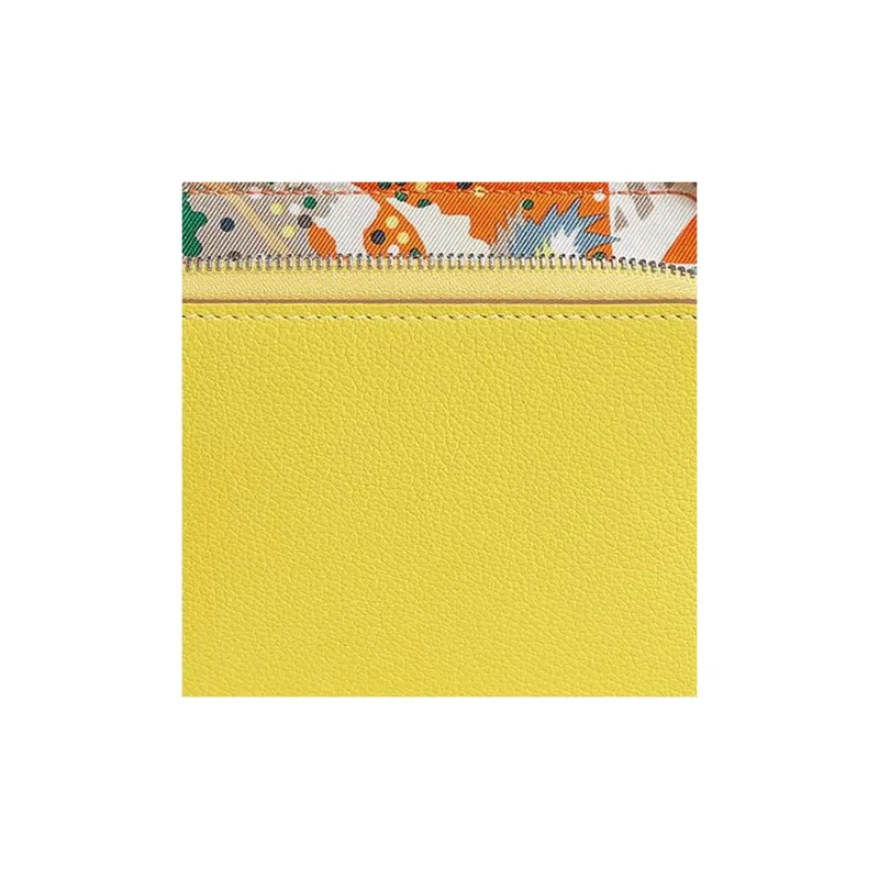 HERMES Silk'In Evercolor With Barenia Calfskin Wallets Coin Purses Women's Lime Multicolor Orange Multicolor Gull Gray-2