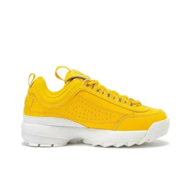 FILA Disruptor Cushioning Low Top Casual Shoes Women's Yellow White-1