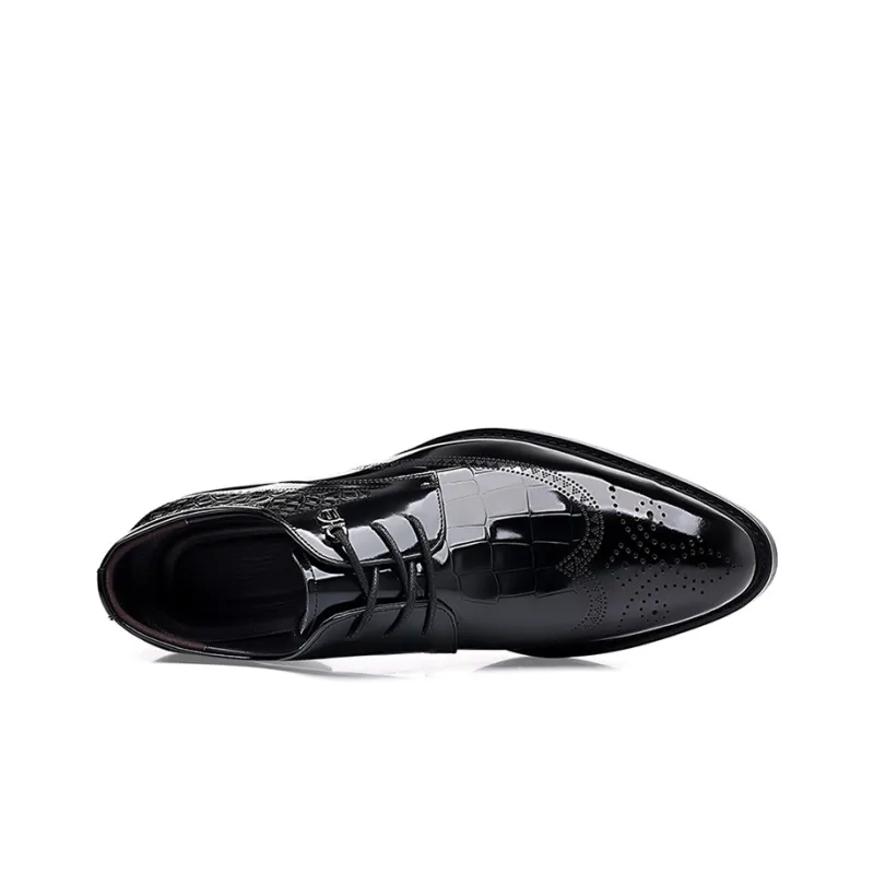 GZZ Dress Shoes Men Low Top Black-1