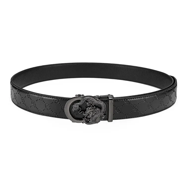 FAIRWHALE Cow Leather Belt Men's Width 3.5CM-3