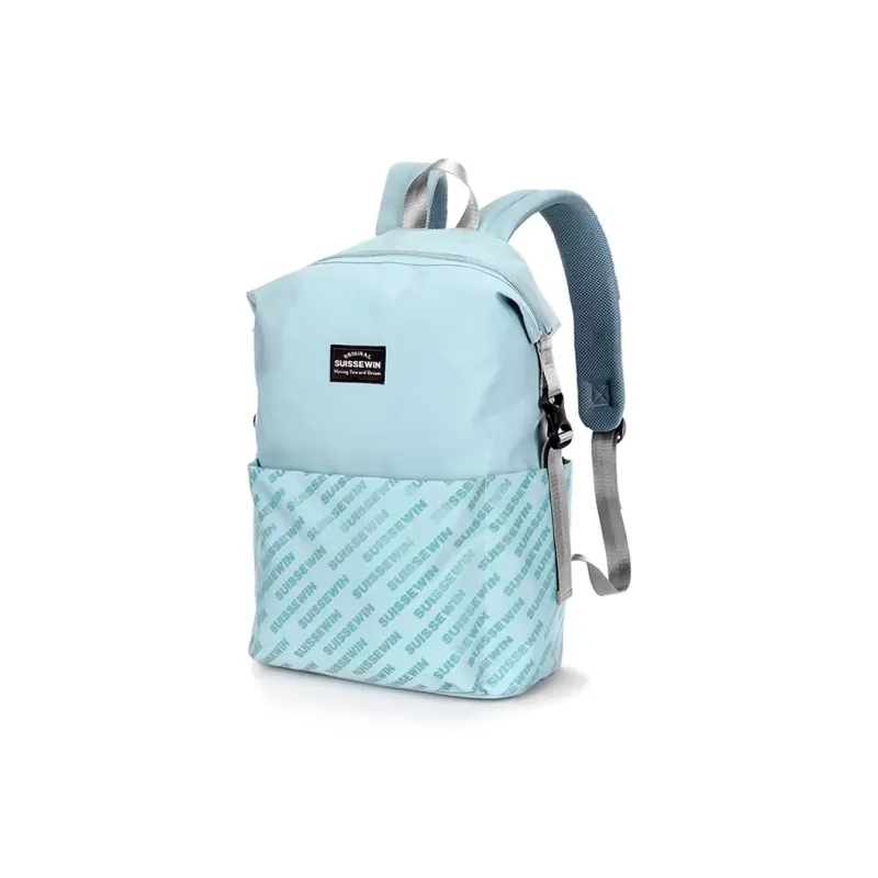 SUISSEWIN Polyester Backpack Regular Unisex Vibrant Orange/Simple Black/Sky Blue-10