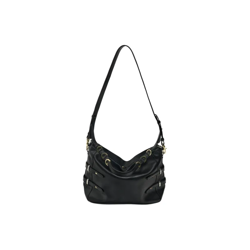 ZARA Polyurethane Portable Crossbody Bag Shoulder Bag Women's Black-2