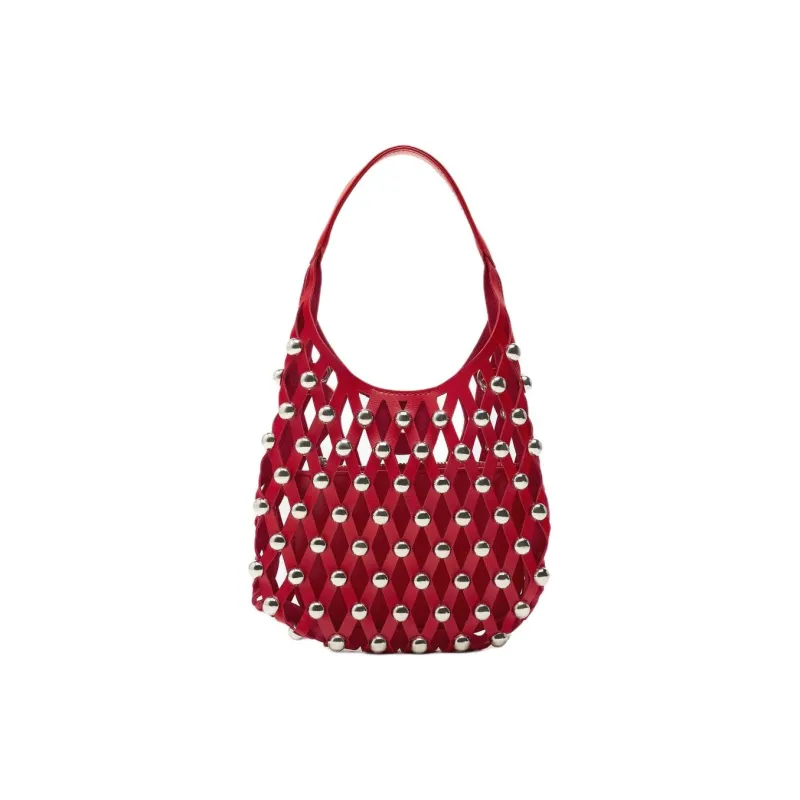ZARA PU Handbag Shoulder Bag Crossbody Bag Mini Women's Red-0