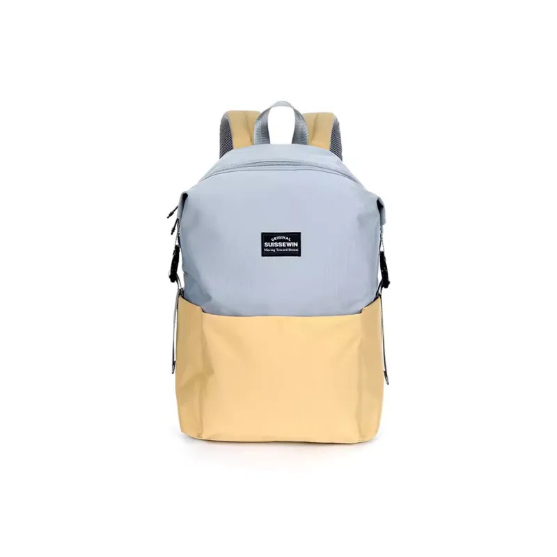 SUISSEWIN Polyester Backpack Regular Unisex Vibrant Orange/Simple Black/Sky Blue-2