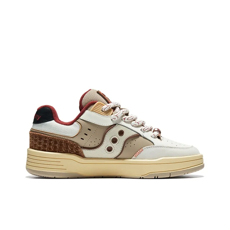 Saucony CNY Anti Slip And Wear Resistant Breathable Low Top Casual Running Shoes Unisex Beige Brown-1