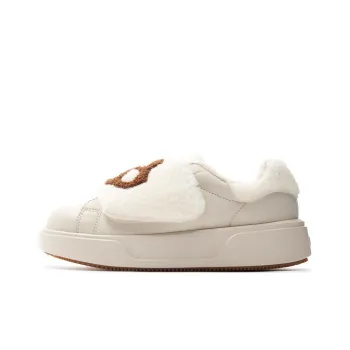 MLB Chunky Classic A FLEECE Slip Resistant Low Top Casual Shoes Unisex Ecru