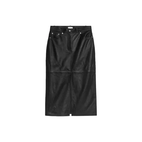 ARKET Leather Long Skirts Women's Black