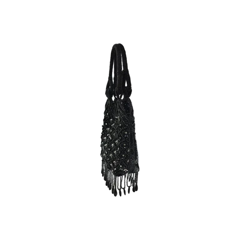 ZARA Polyester Tassel Bag Handbag Crossbody Bag Small Size Women's Black-2