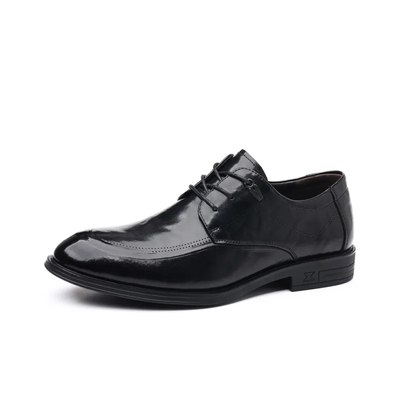 EGCHI Dress Shoes Men Mid Top Black-0