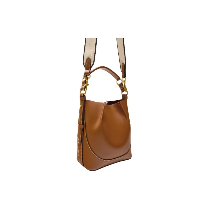 ZARA Polyurethane Bucket Bags Shoulder Bag Crossbody Bag Handbag Small Size Women's Yellow-3