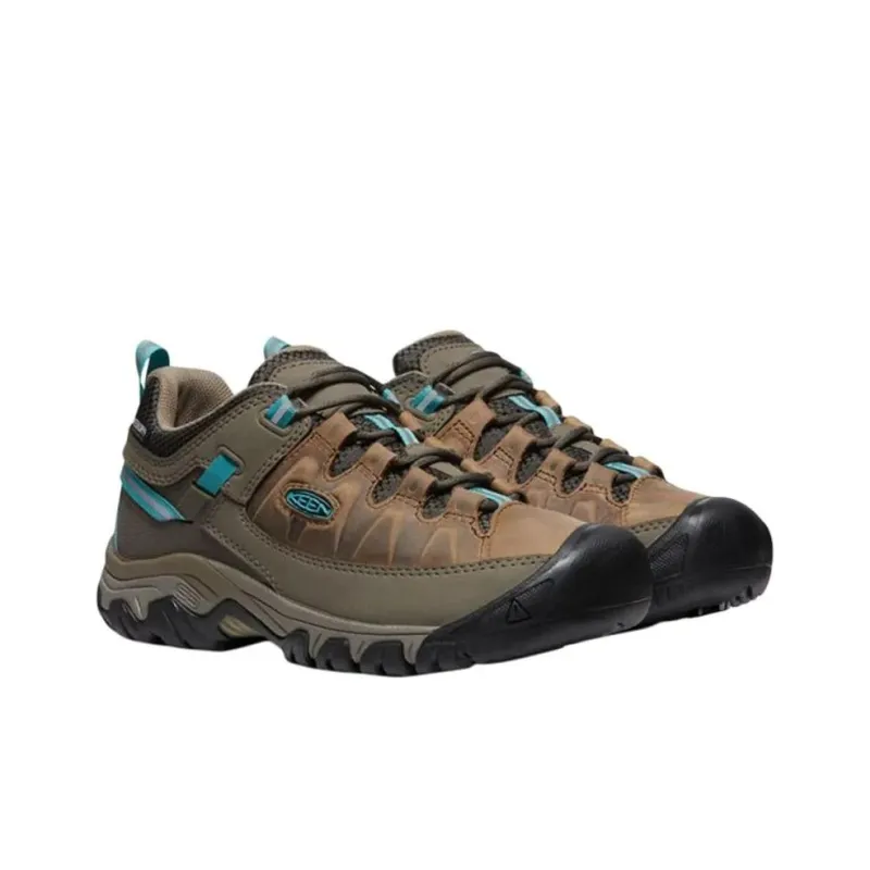 KEEN Targhee III WP Cushioned Slip Resistant Low Top Outdoor Shoes Women's Brown Blue-1