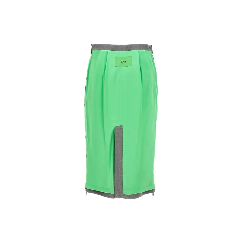 FENDI Reversible Virgin wool Midi Skirt-2