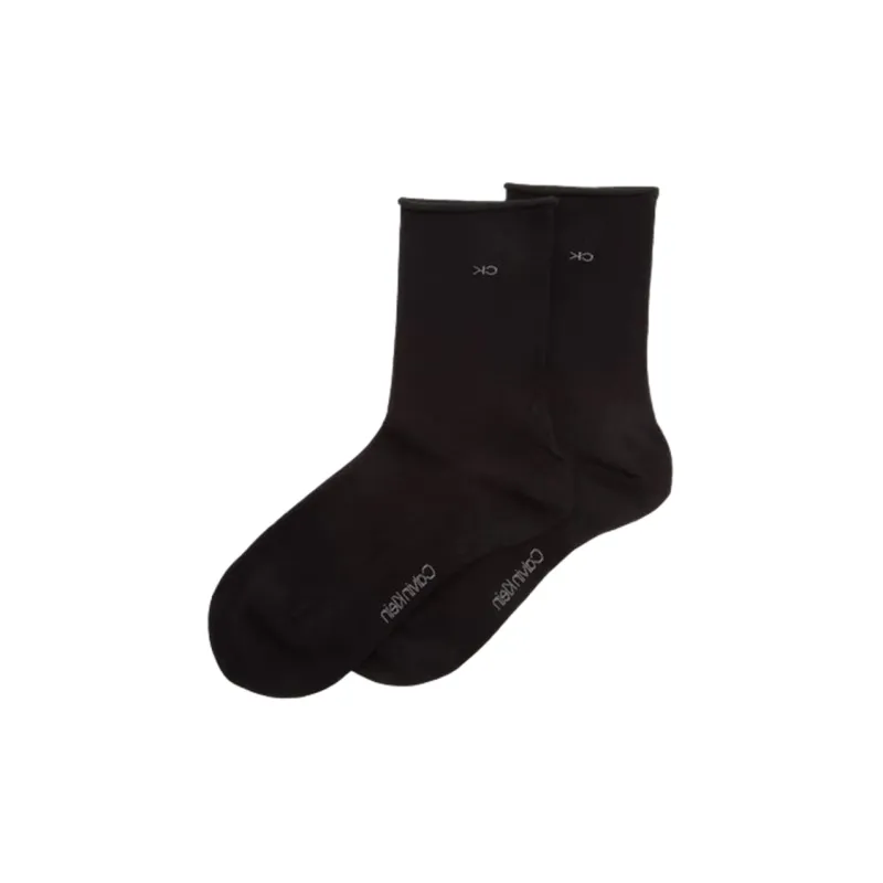 CK/Calvin Klein Mid-Calf Socks Women's 2 Pack Black-0