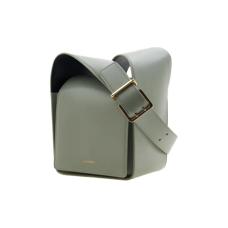 JIL SANDER Cow Leather Crossbody Bag, Shoulder Bag Women's Green-1