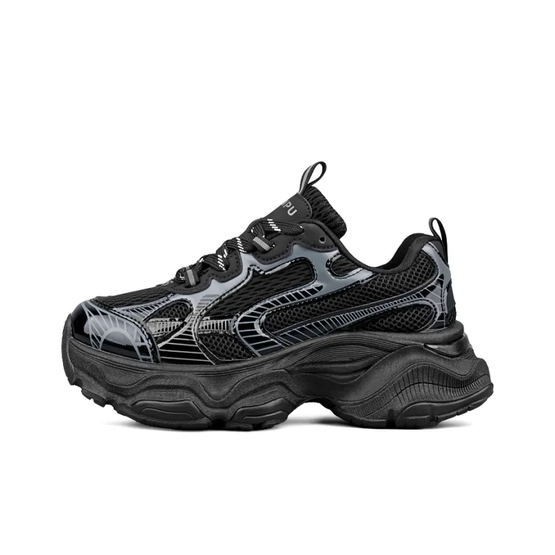 WENPU Cushioned Wear-Resistant Height Increasing Low-Top Chunky Sneakers 5cm Unisex-14
