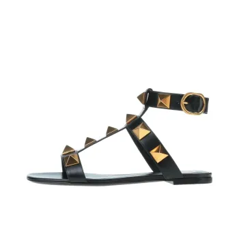 Valentino Roman Stud Roman Beach Sandals Women's Black