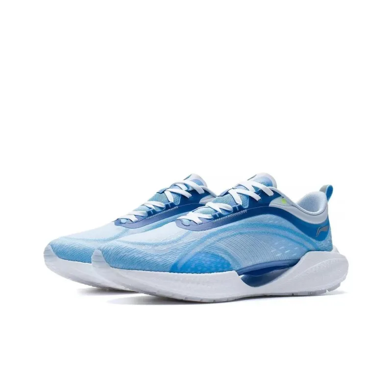 LiNing Super Light 19 Cushioning Anti Slip And Wear Resistant Low Top Running Shoes Men's Blue White-1