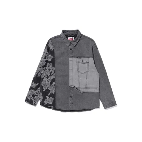 ABLE JEANS Chinese Imagination Series Shirts Men Meteorite Gray