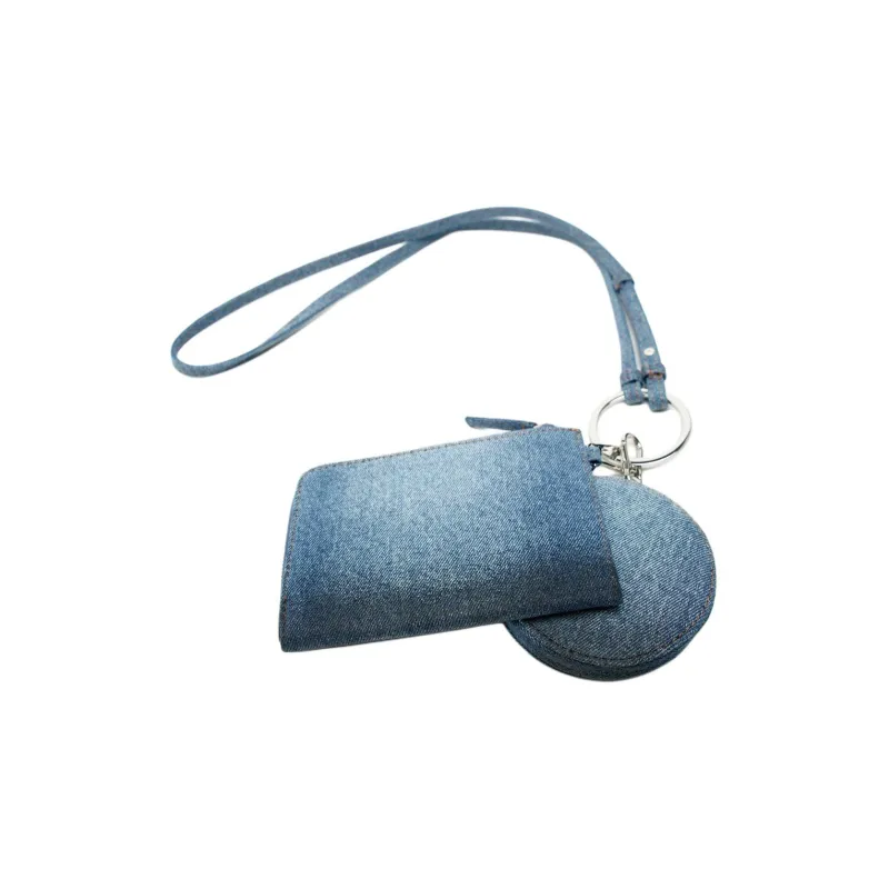 ZARA MAISON SPECIAL Collaboration Cotton Wallet Mini Women's Blue Denim-1