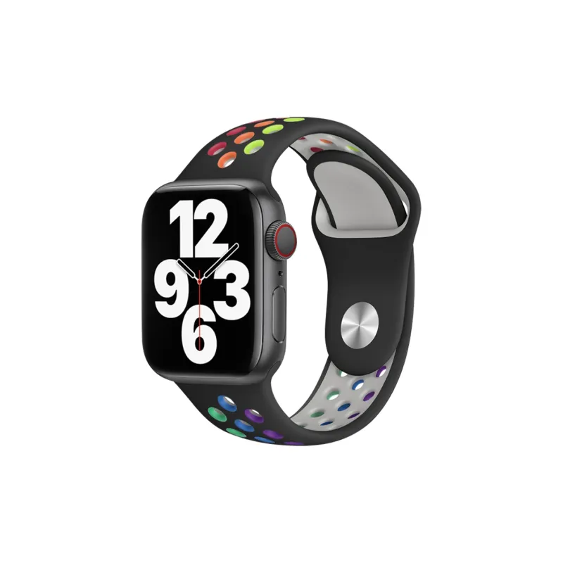 MILANQIAN M&Q Apple Compatibility Watch Band 38 45mm Watch Dial All Silicone Material-0