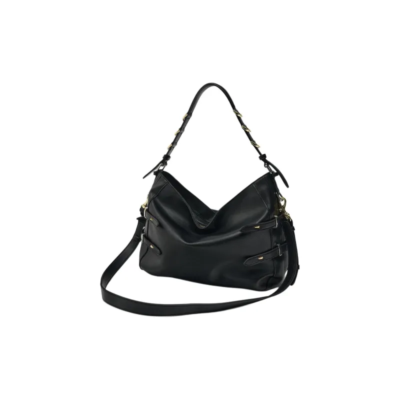 ZARA Polyurethane Portable Crossbody Bag Shoulder Bag Women's Black-4