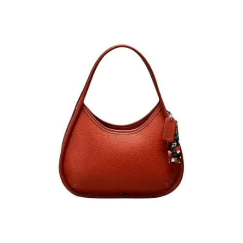 Coachtopia Ergo Leather Patchwork With Recycled Leather Shoulder Bag Handbag Shoulder Bag Medium Size Women's Brick Red