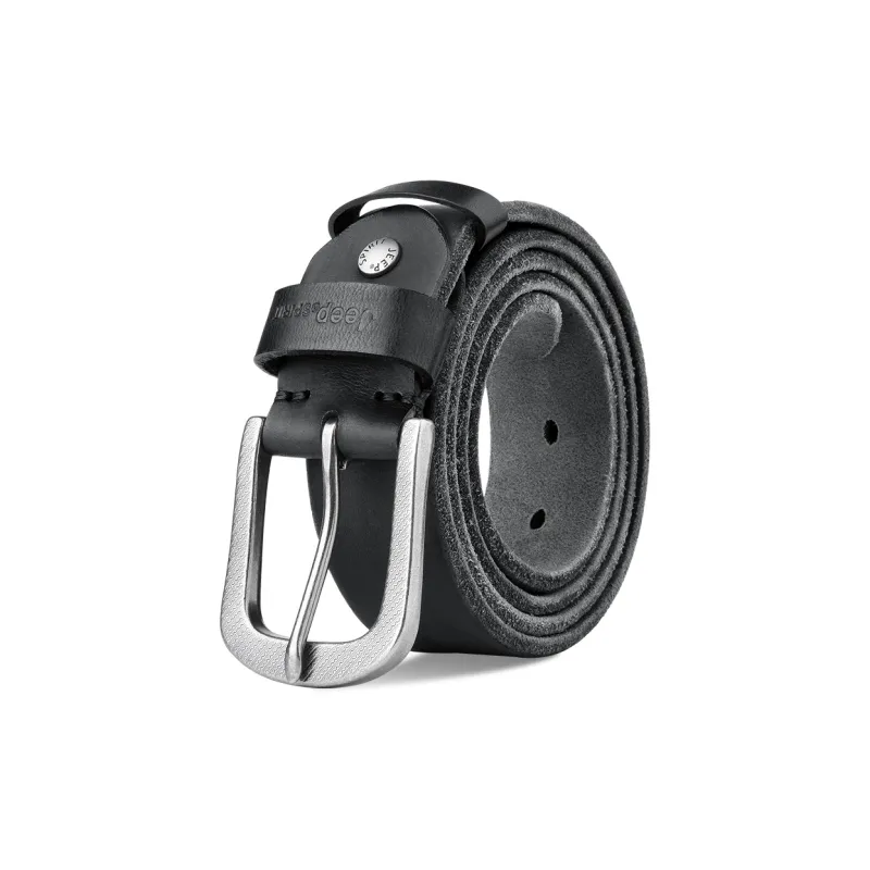 JEEP SPIRIT Solid Durable Business Vintage Pin Buckle Leather Belts Men's Width  3.8cm-1
