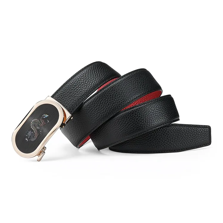 FAIRWHALE Top Grain Cow Leather Belt Men's Width 3.5CM-1