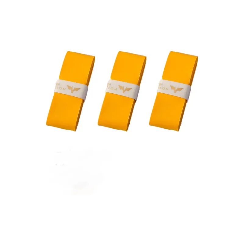 Hongjian Badminton Grip Tape Light Yellow PU Tennis Rackets Fishing Rod Controller Wrapped With Strap Thin 15 Items-0