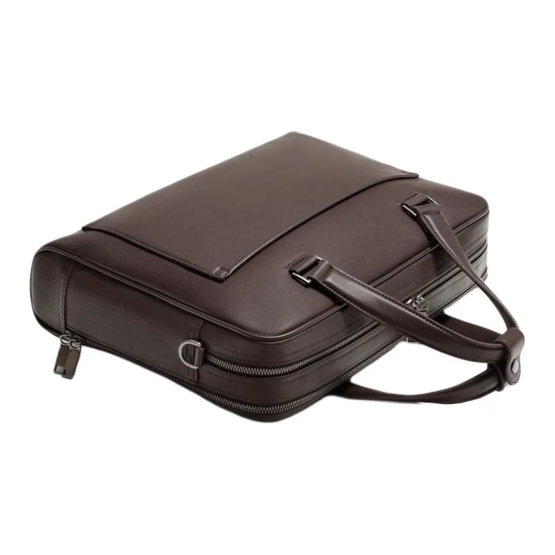 ZARA Polyurethane Briefcase Shoulder Bag Crossbody Bag Handbag Regular Men's Brown-1