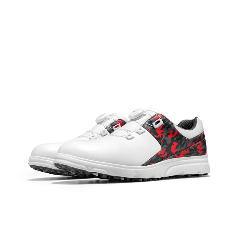 PGM Anti-Slip Wear-Resistant Low-Top Golf Shoes Men's White Black-7